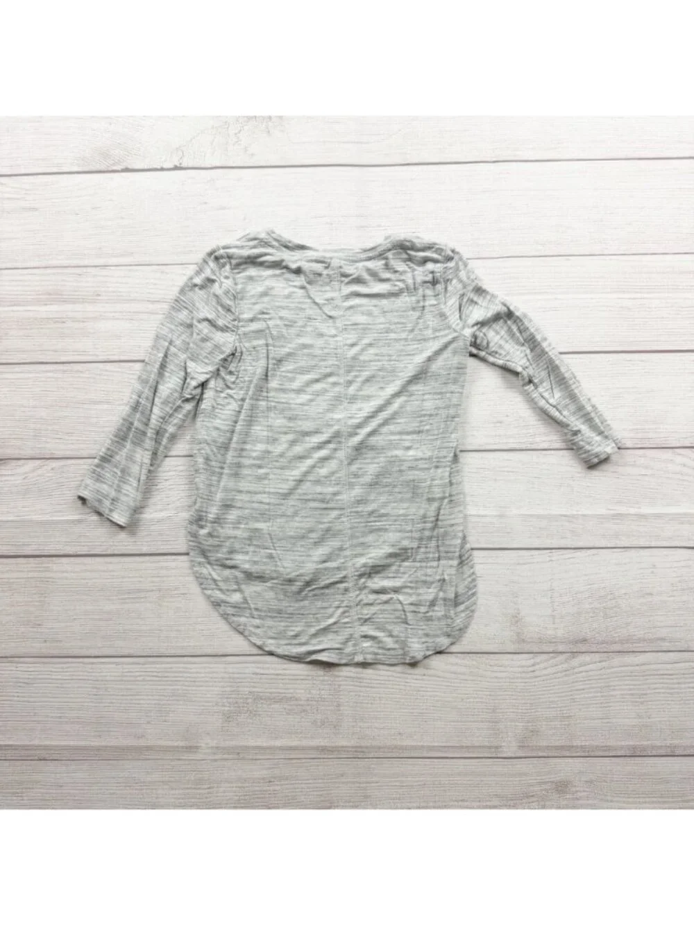 Old Navy Girls Gray Striped 3/4 Sleeve High Low Hem Shirt Lightweight XS 5